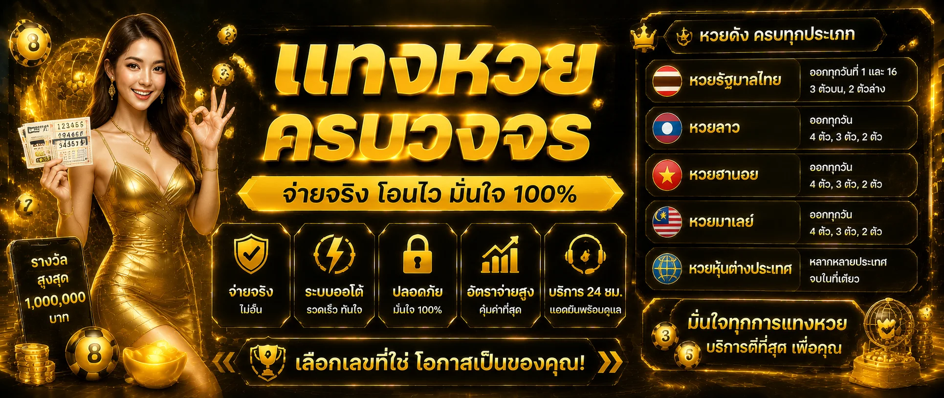 หวยออนไลน์สยามพลัส แทงหวยครบทุกประเภท อัตราจ่ายสูง